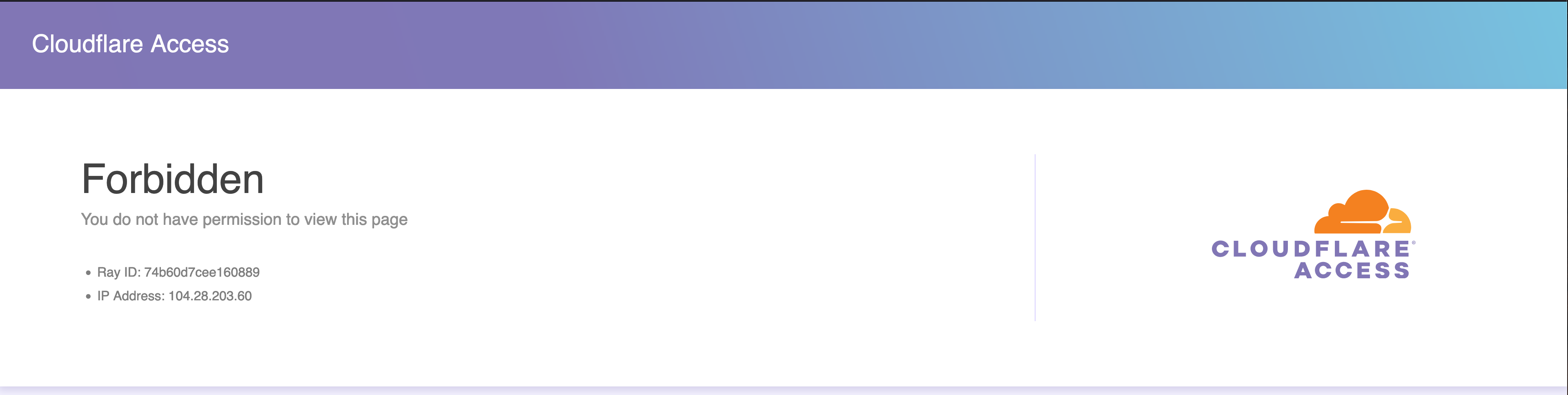 Cloudflare access denied page