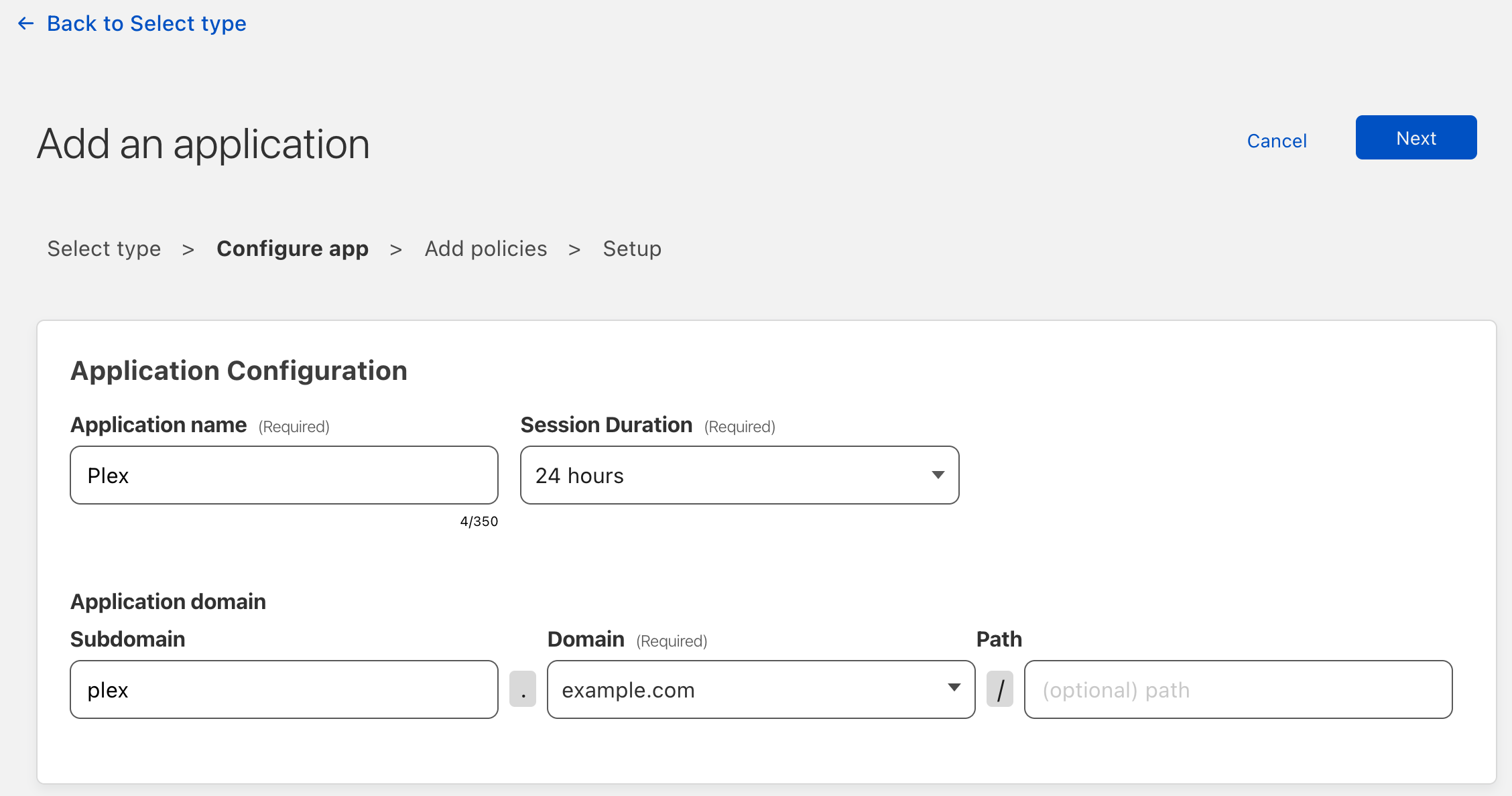 Self-hosted application details
